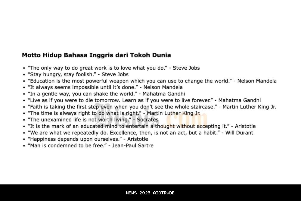 300 Contoh Motto Hidup Singkat dari Tokoh Terkenal