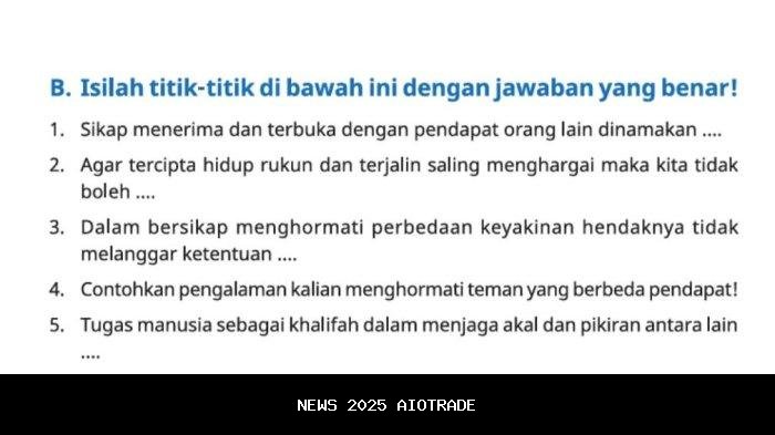 Kunci Jawaban PAI Kelas 5: Sikap Menerima Pendapat Orang Lain