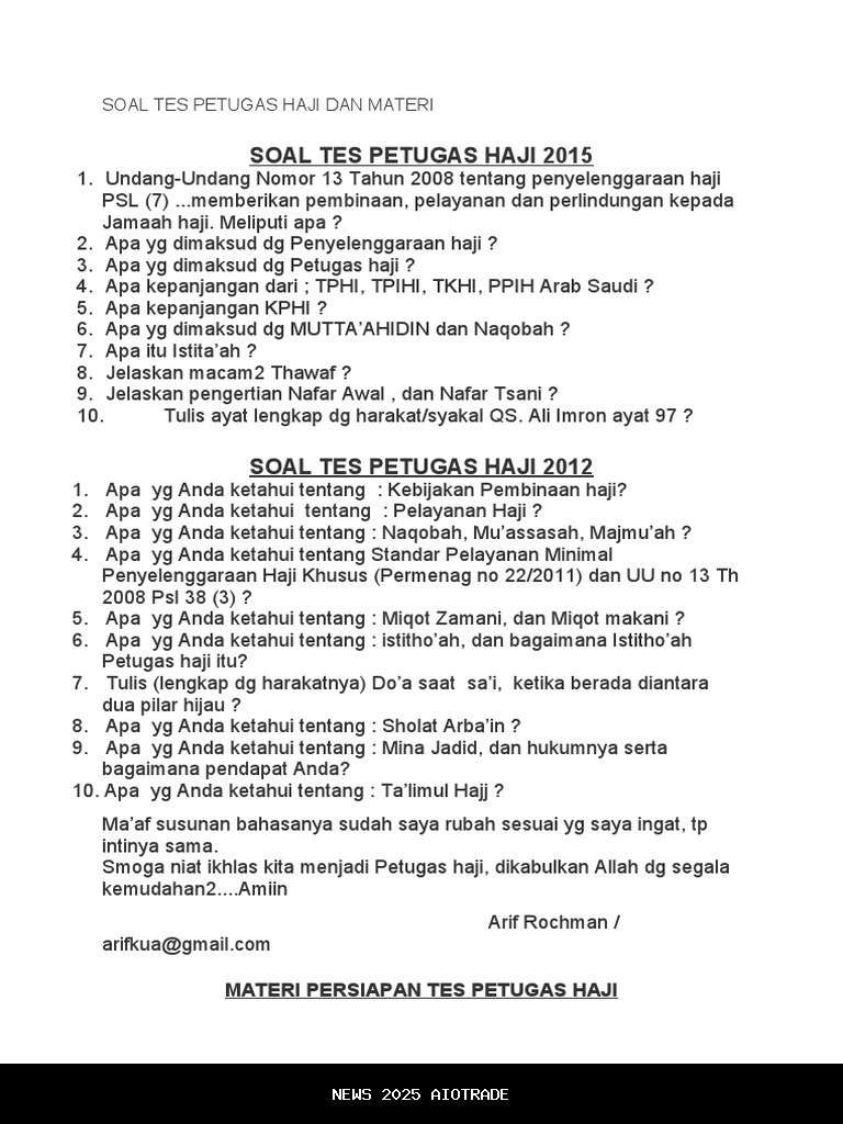 40 Contoh Soal CAT Petugas Haji 2025 Lengkap dengan Pembahasan dan Kisi-Kisi