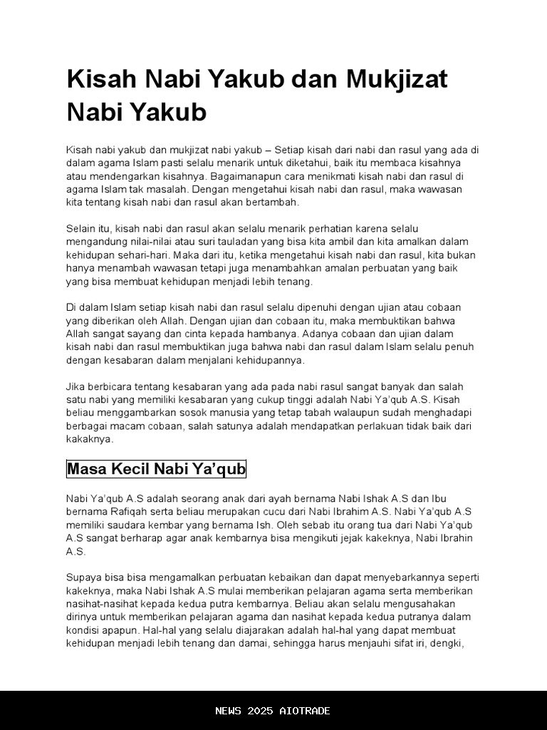 Asal Nama Israel: Kisah Nabi Yakub dan Doa Sang Kekasih Allah