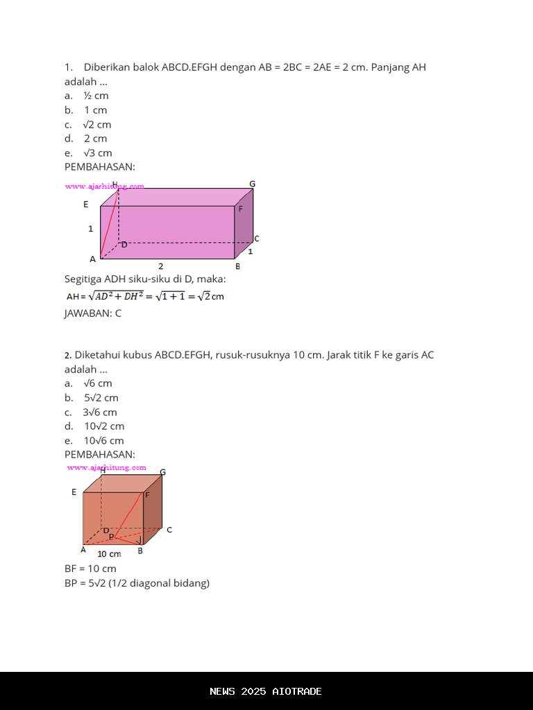 50 Soal Matematika Kelas 12 SMA Terbaru dengan Kunci Jawaban