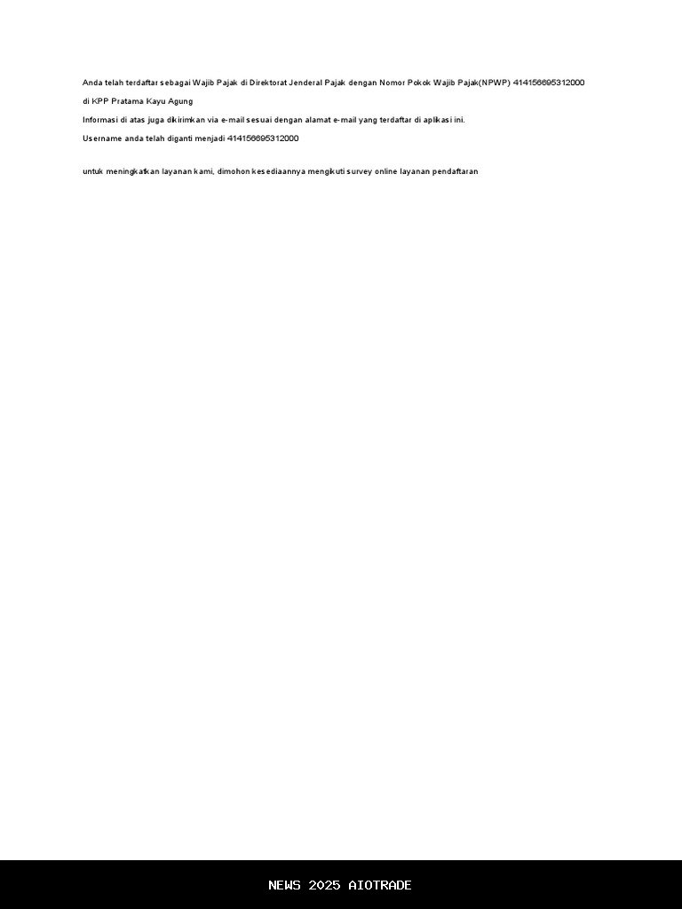 FG Mengatakan Nomor ID Pajak dan NIN Wajib untuk Transaksi Keuangan Mulai Januari 2026