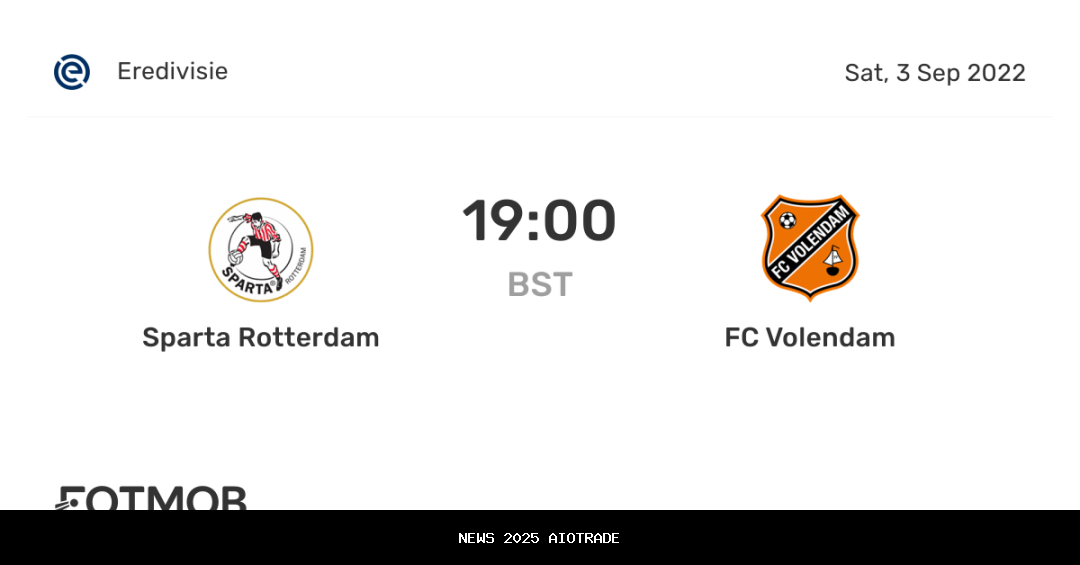 Prediksi Skor FC Volendam vs Sparta Rotterdam, 21 Desember 2025 Pukul 22.45 WIB