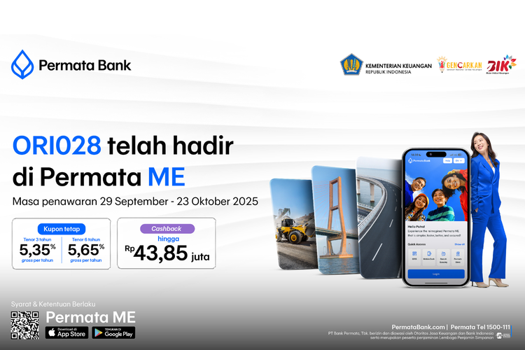 Investasi ORI028 Dibuka, Kupon Tetap dan Cashback Rp43,85 Juta di Permata Bank