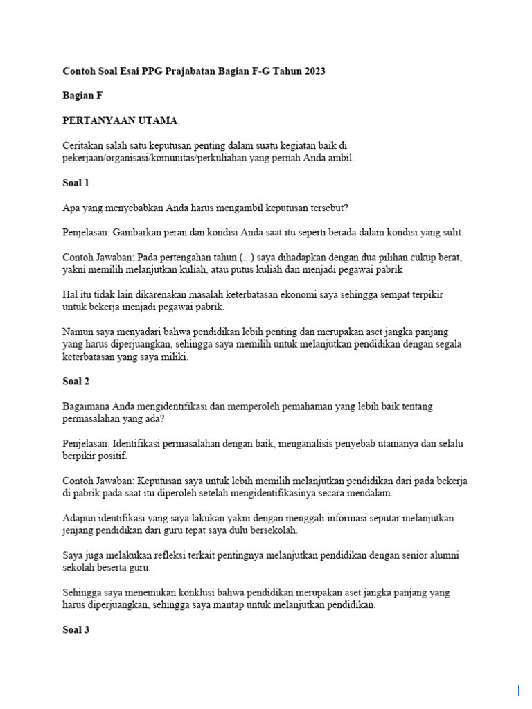 Contoh Esai PPG Prajabatan 2025: Cara Menulis Jawaban yang Menarik dan Reflektif