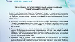 Lampu Hijau Buyback Rp2,49 Triliun, ITMG Undang Investor ke RUPS Luar Biasa